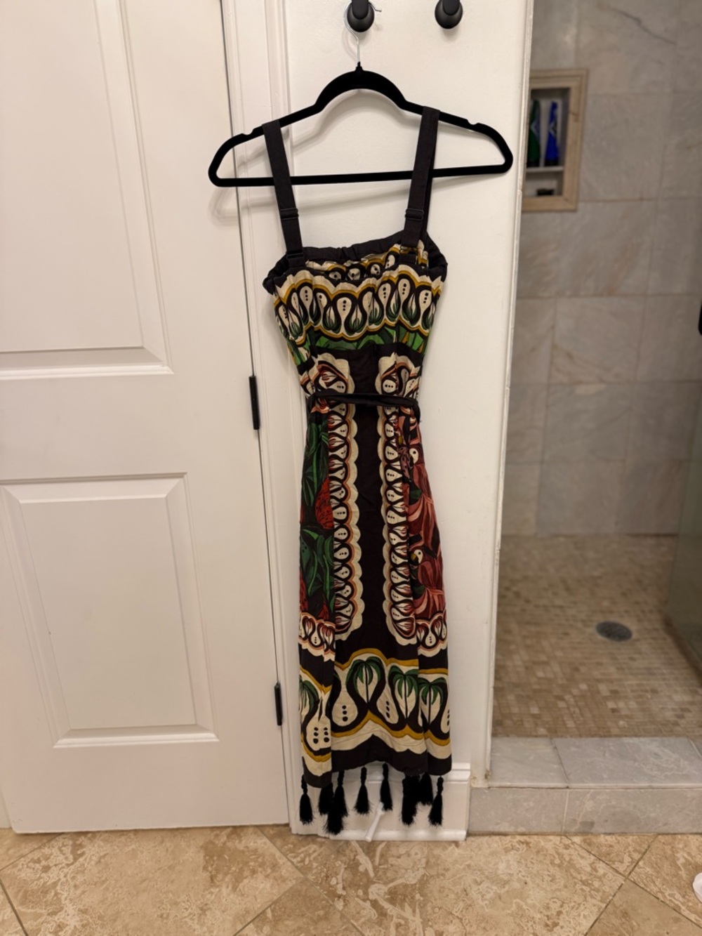 FARM Rio Multicolor Printed Midi Dress with Tassel Hem - Picture 2 of 3
